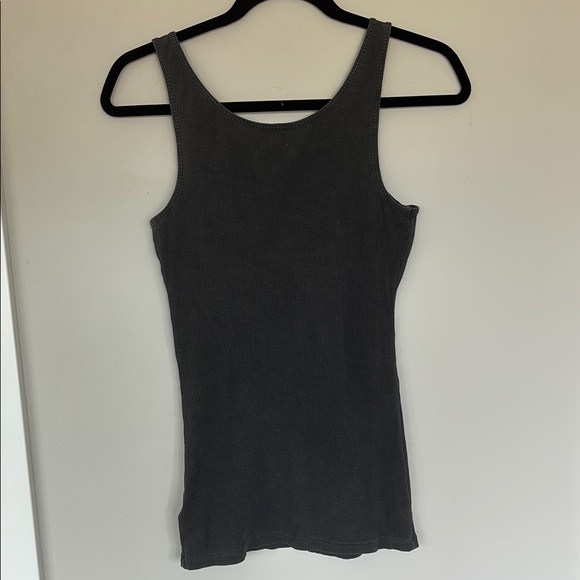 James Perse Gray Ribbed Fitted Tank Top 3 - Picture 4 of 4